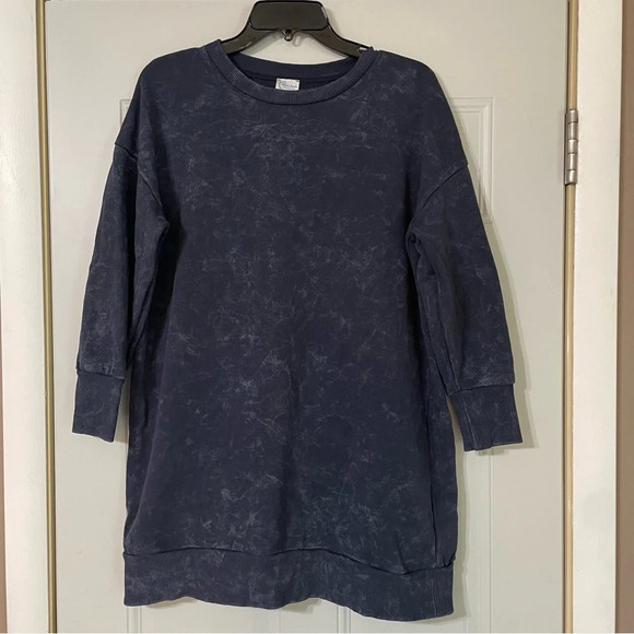 Blue Rain Diamond Wash shift dress in size Small acid washed sweatshirt dress - Picture 4 of 10